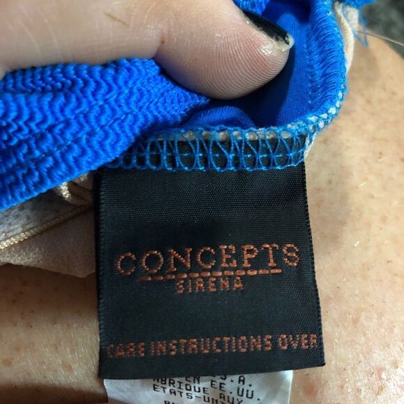 24-Sirena Concepts blue Bathing suit with metal side decor - Picture 4 of 8